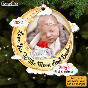 Personalized Elephant Baby First Christmas Ornament